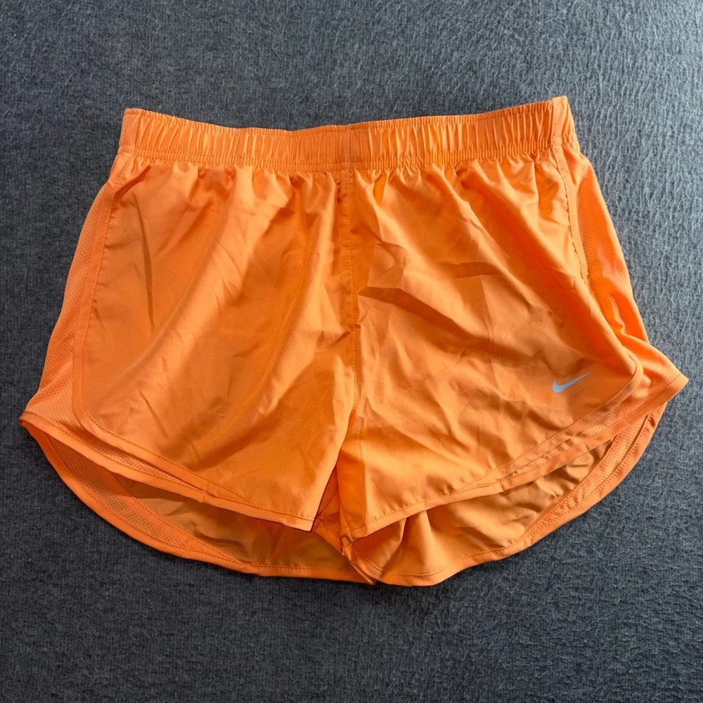Nike Running Tempo Shorts Orange Lined Athletic Gym Training Women's Large